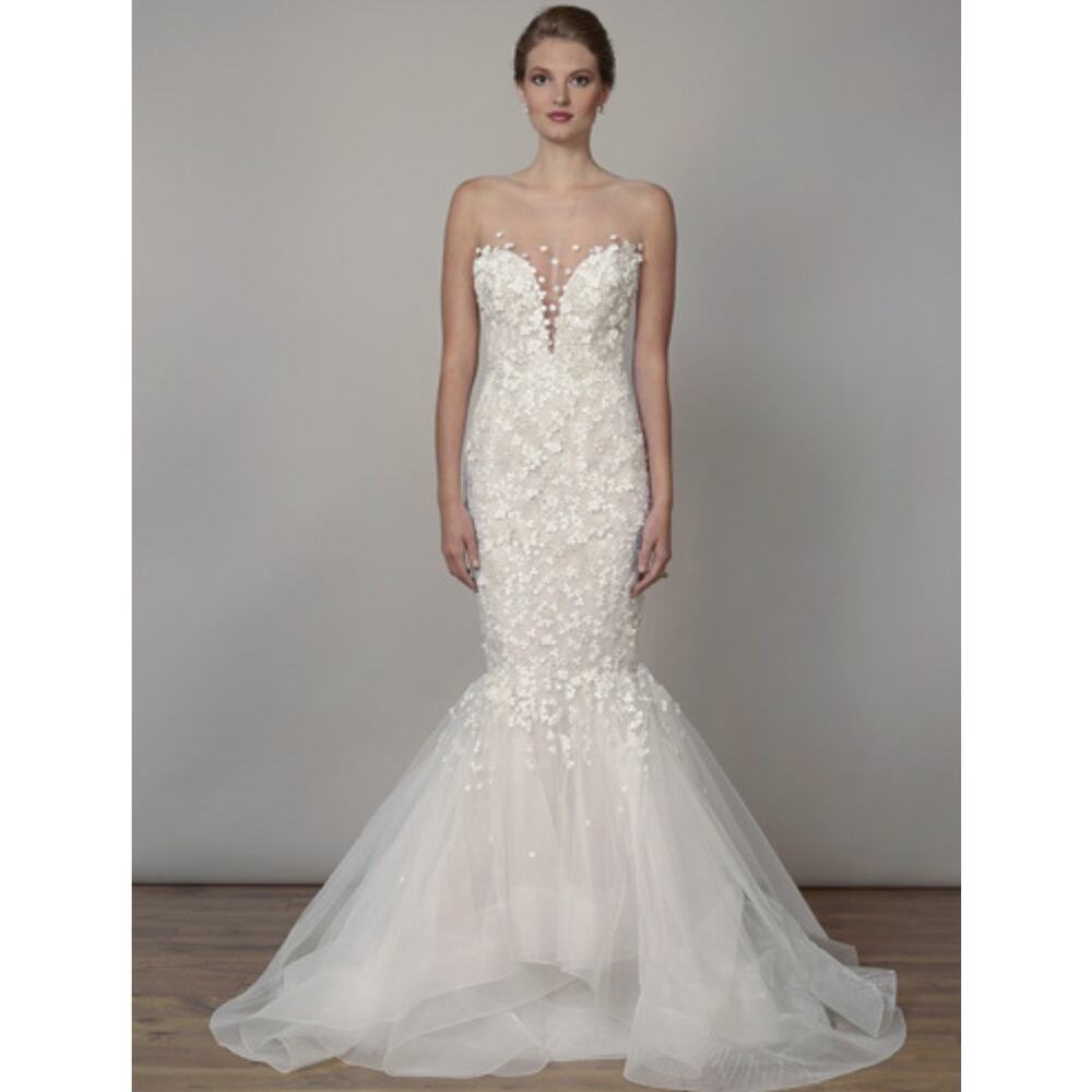 LIANCARLO Bridal 7823 Ivory Illusion Sleeveless Lace Mermaid Wedding Dress 10